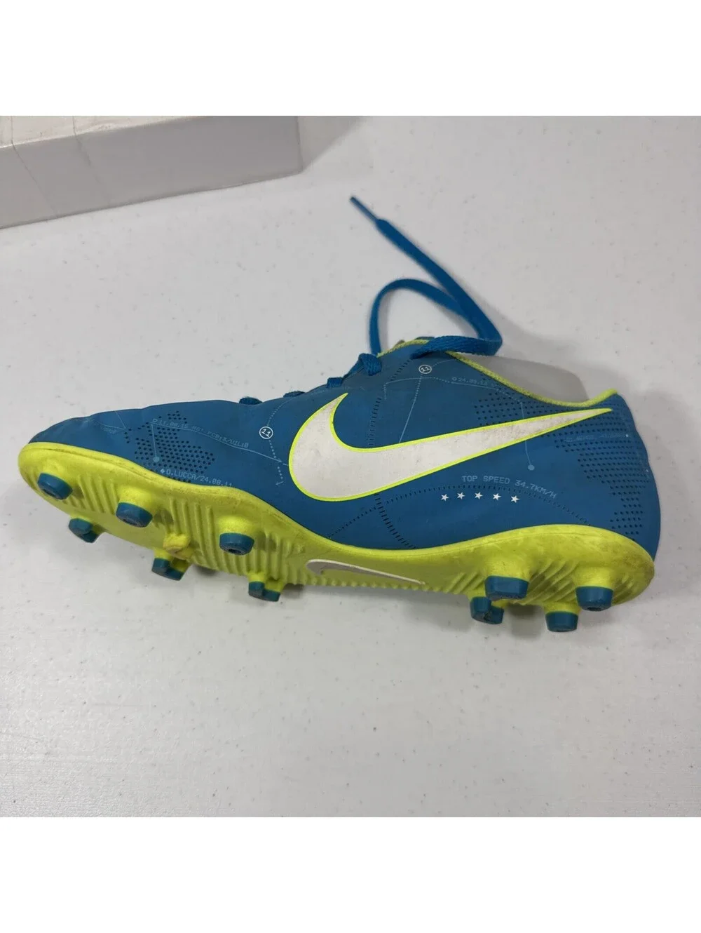 Nike Neymar JR Mercurial Vortex III soccer cleats blue Youth Size 6Y 921490-400